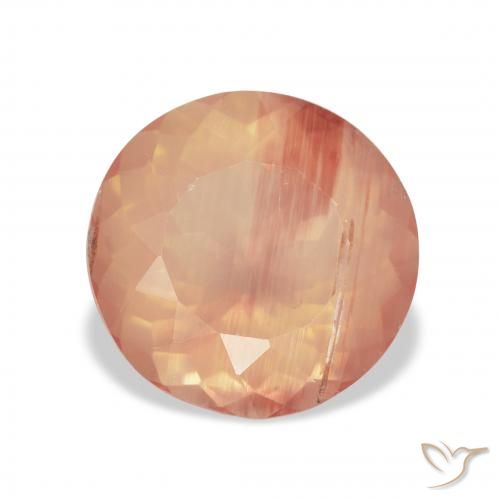 3.65ct Natural Naranja claro Labradorita Andesina, Redondo, Transparente
