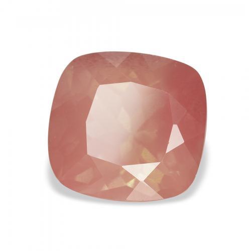 Labradorita Andesina Rosado naranja natural de 3.42 ct, Forma Cojín, Transparente