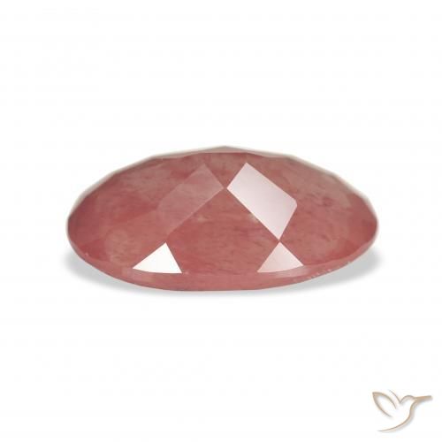 Labradorita Andesina Rosado frambuesa natural de 2.65 ct, Ovalada, Transparente