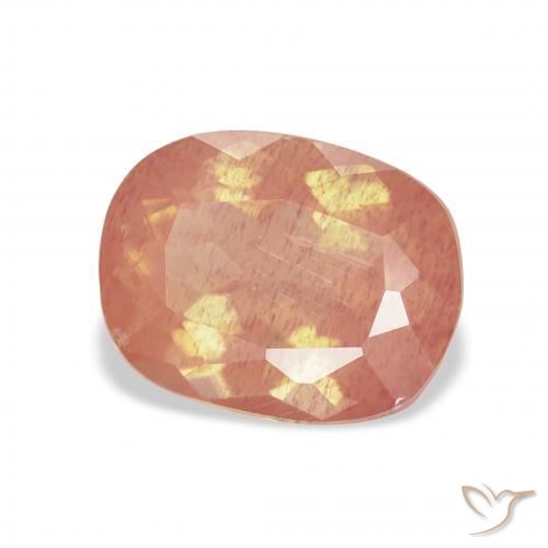 Labradorita Andesina Rosado medio natural de 3.14 ct, Forma Cojín, Transparente