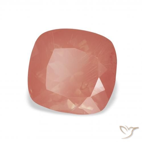 Labradorita Andesina Rosado medio natural de 2.60 ct, Forma Cojín, Transparente