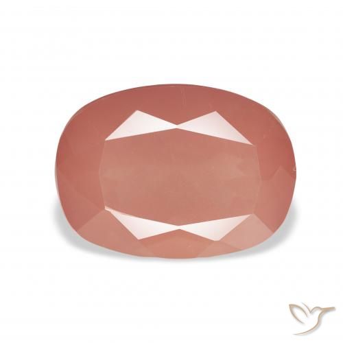Labradorita Andesina Rosado medio natural de 4.12 ct, Forma Cojín, Transparente