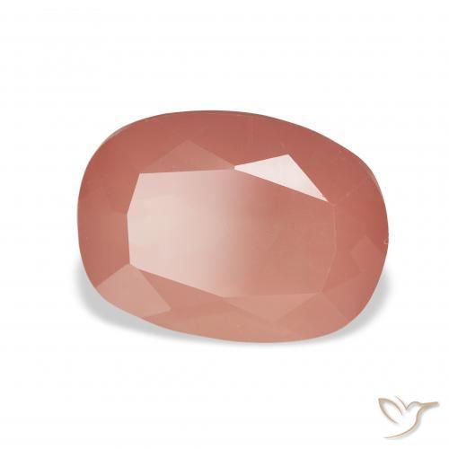 Labradorita Andesina Rosado medio natural de 4.12 ct, Forma Cojín, Transparente