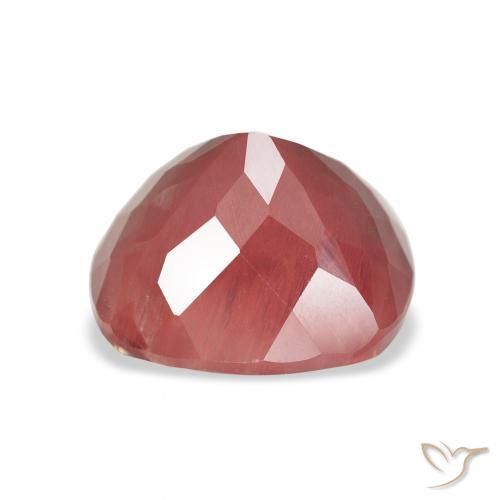Labradorita Andesina Rojo medio natural de 3.40 ct, Forma Cojín, Translúcido