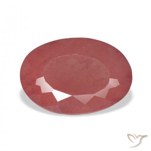 Labradorita Andesina Rojo medio natural de 4.60 ct, Ovalada, Transparente