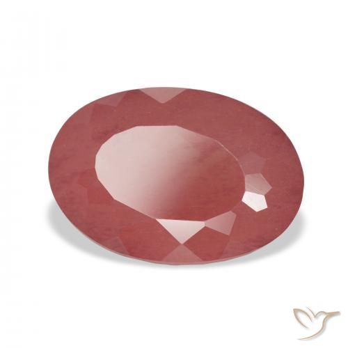 Labradorita Andesina Rojo medio natural de 4.60 ct, Ovalada, Transparente