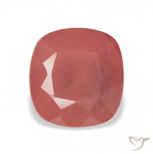 Labradorita Andesina Naranja rojizo pálido natural de 2.55 ct, Forma Cojín, Transparente