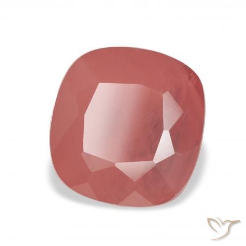 Labradorita Andesina Naranja rojizo pálido natural de 2.55 ct, Forma Cojín, Transparente