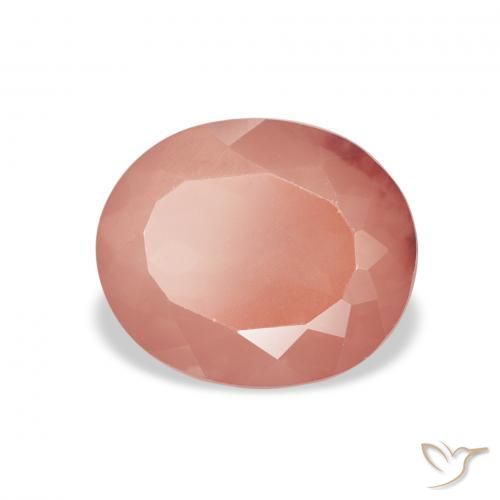 Labradorita Andesina Naranja rojizo pálido natural de 2.31 ct, Ovalada, Transparente