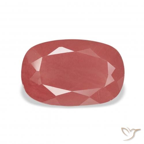 Labradorita Andesina Naranja rojizo pálido natural de 3.24 ct, Forma Cojín, Transparente