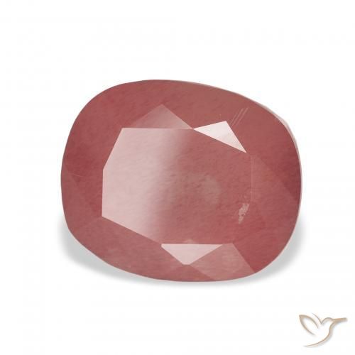 Labradorita Andesina Rojo medio natural de 3.19 ct, Forma Cojín, Transparente