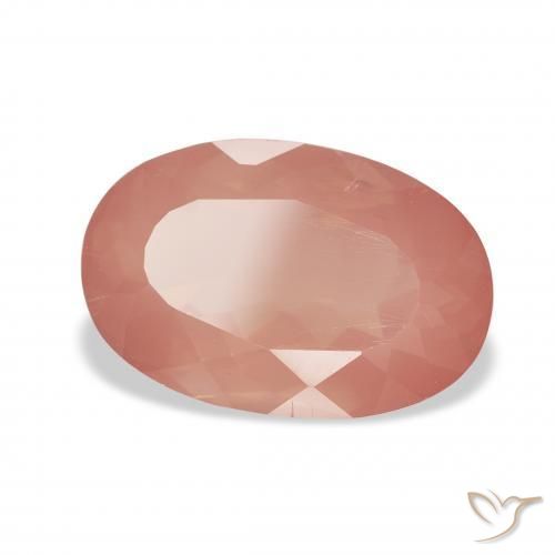 Labradorita Andesina Naranja rojizo pálido natural de 3.27 ct, Ovalada, Transparente