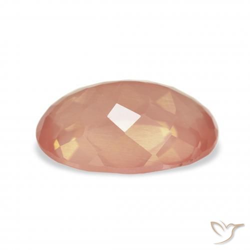 Labradorita Andesina Naranja rojizo pálido natural de 3.27 ct, Ovalada, Transparente
