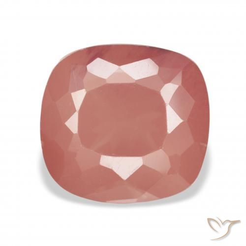 4.52ct Natural Naranja rojizo pálido Labradorita Andesina, Forma Cojín, Transparente
