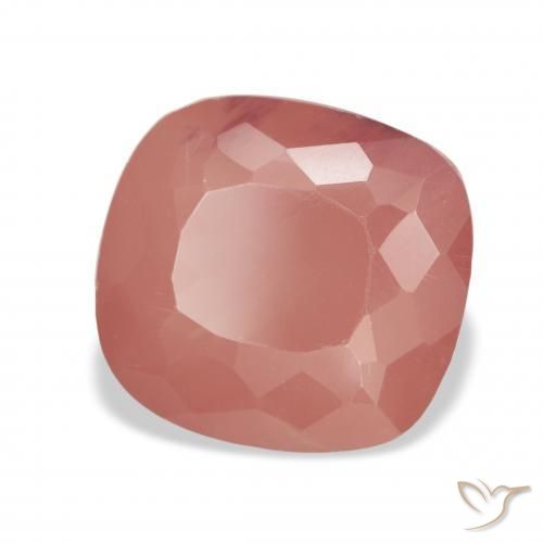 Labradorita Andesina Naranja rojizo pálido natural de 4.52 ct, Forma Cojín, Transparente