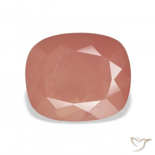 6.63ct Natural Rosado naranja Labradorita Andesina, Forma Cojín, Translúcido