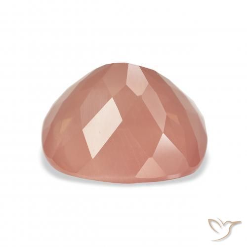 Labradorita Andesina Rosado naranja natural de 6.63 ct, Forma Cojín, Translúcido