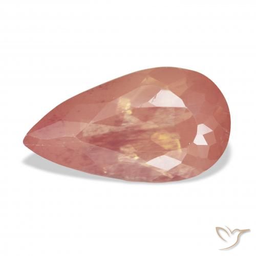 Labradorita Andesina Rosado medio natural de 5.89 ct, En forma de pera, Transparente
