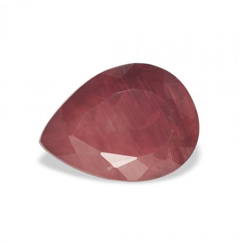 Labradorita Andesina Rojo oscuro natural de 1.89 ct, En forma de pera, Transparente