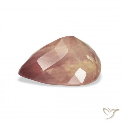 Labradorita Andesina Roja Anaranjada natural de 3.41 ct, En forma de pera, Transparente