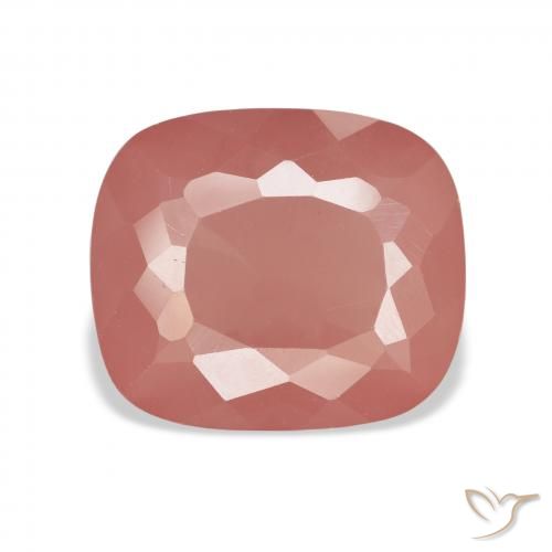 6.94ct Natural Naranja rojizo pálido Labradorita Andesina, Forma Cojín, Transparente