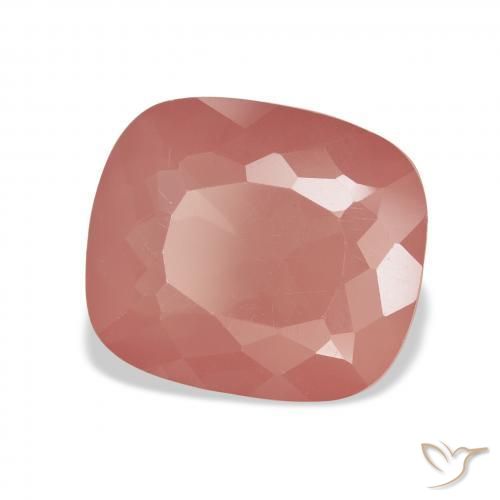Labradorita Andesina Naranja rojizo pálido natural de 6.94 ct, Forma Cojín, Transparente