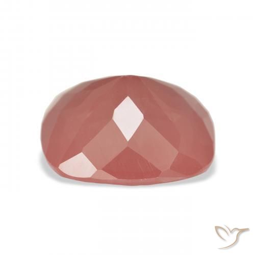 Labradorita Andesina Naranja rojizo pálido natural de 6.94 ct, Forma Cojín, Transparente