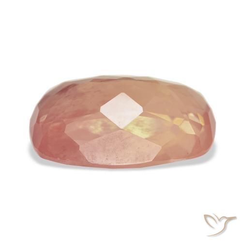 Labradorita Andesina Naranja rojizo natural de 9.10 ct, Forma Cojín, Transparente