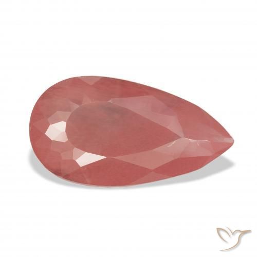 Labradorita Andesina Rojo medio natural de 7.29 ct, En forma de pera, Transparente