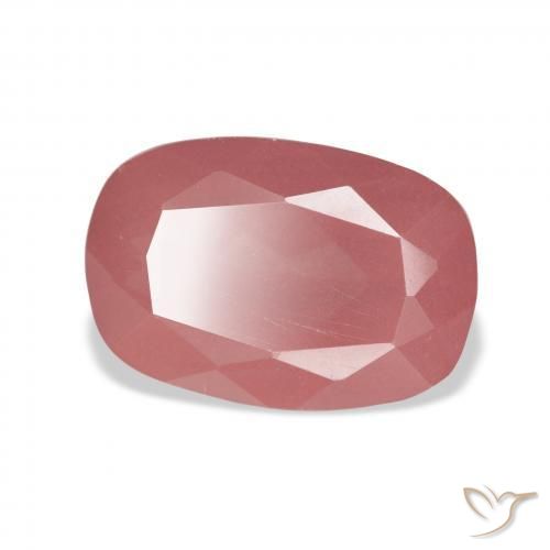 Labradorita Andesina Rosado medio natural de 6.03 ct, Forma Cojín, Translúcido
