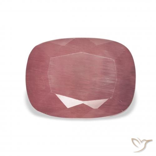 3.64ct Natural Rosado rosa intenso Labradorita Andesina, Forma Cojín, Transparente