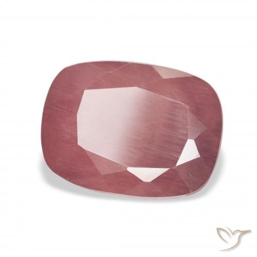 Labradorita Andesina Rosado rosa intenso natural de 3.64 ct, Forma Cojín, Transparente