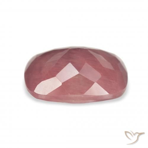 Labradorita Andesina Rosado rosa intenso natural de 3.64 ct, Forma Cojín, Transparente