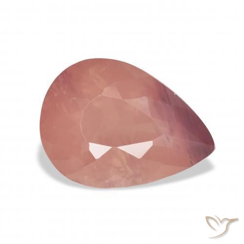 Labradorita Andesina Rosa rosado natural de 5.06 ct, En forma de pera, Transparente