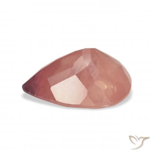 Labradorita Andesina Rosa rosado natural de 5.06 ct, En forma de pera, Transparente