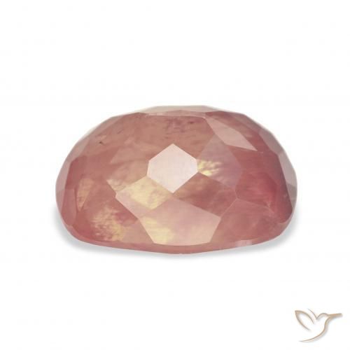 Labradorita Andesina Rosado naranja natural de 5.94 ct, Forma Cojín, Transparente