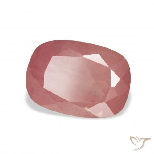 Labradorita Andesina Rosado rojizo natural de 3.53 ct, Forma Cojín, Transparente