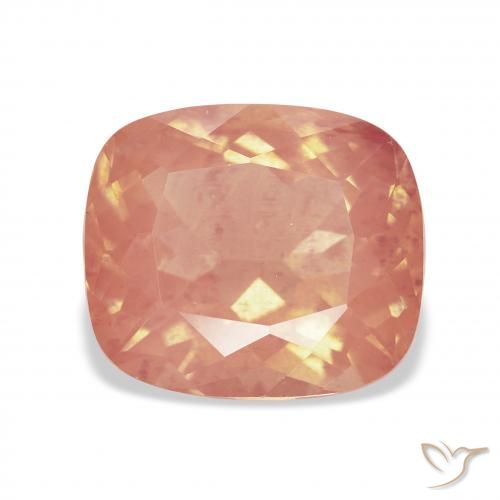 5.74ct Natural Naranja rojizo Labradorita Andesina, Forma Cojín, Transparente