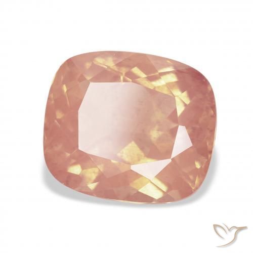 Labradorita Andesina Naranja rojizo natural de 5.74 ct, Forma Cojín, Transparente