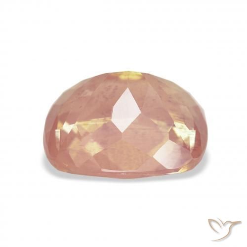 Labradorita Andesina Naranja rojizo natural de 5.74 ct, Forma Cojín, Transparente