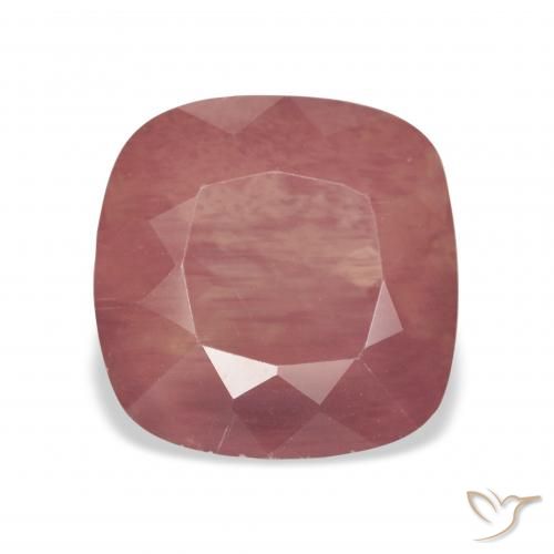 4.63ct Natural Rojo medio Labradorita Andesina, Forma Cojín, Transparente