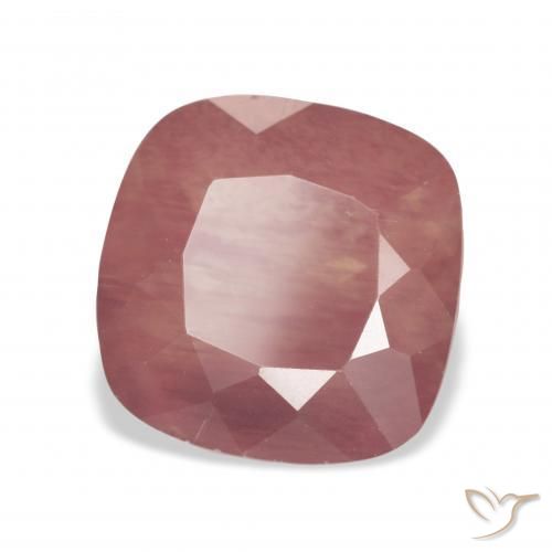 Labradorita Andesina Rojo medio natural de 4.63 ct, Forma Cojín, Transparente