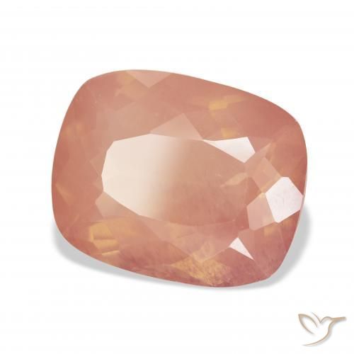 Labradorita Andesina Naranja rojizo claro natural de 10.14 ct, Forma Cojín, Transparente