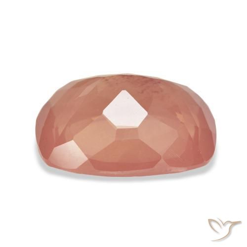 Labradorita Andesina Naranja rojizo claro natural de 10.14 ct, Forma Cojín, Transparente