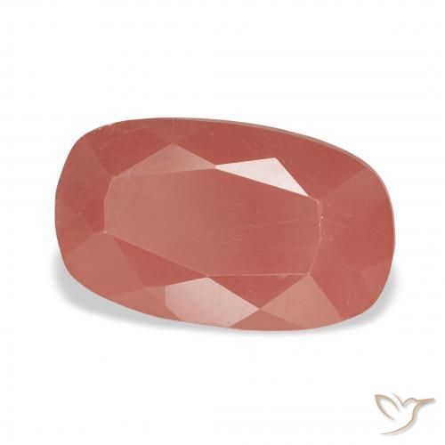 Labradorita Andesina Rojo medio natural de 3.05 ct, Forma Cojín, Translúcido