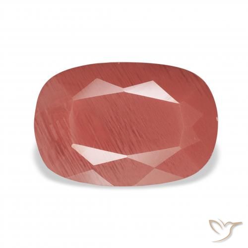 3.61ct Natural Rojo sangre Labradorita Andesina, Forma Cojín, Translúcido