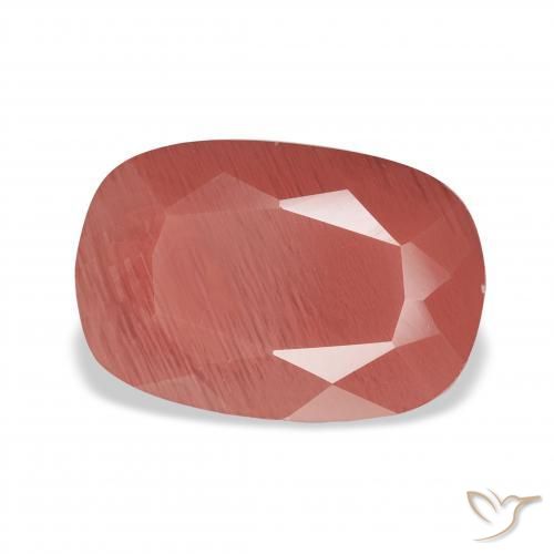 Labradorita Andesina Rojo sangre natural de 3.61 ct, Forma Cojín, Translúcido