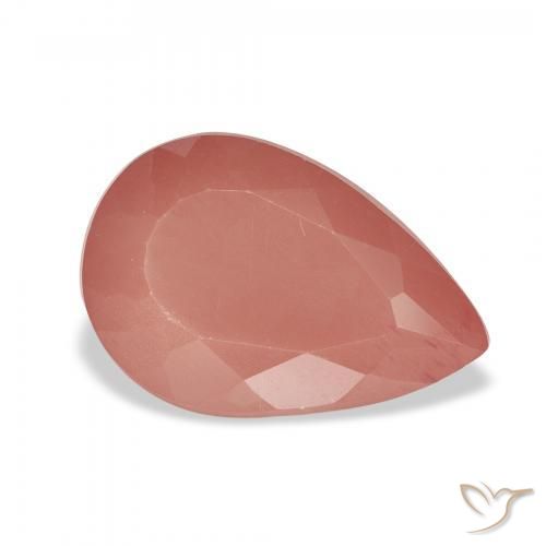 Labradorita Andesina Naranja rojizo pálido natural de 2.81 ct, En forma de pera, Translúcido