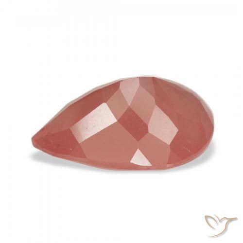 Labradorita Andesina Naranja rojizo pálido natural de 2.81 ct, En forma de pera, Translúcido