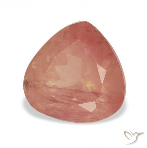 Labradorita Andesina Rojo medio natural de 3.16 ct, En forma de pera, Transparente